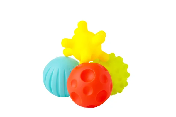 Tactile Sensory Balls Enhance Cognitive Physical Processes Children Top View — Stock Photo, Image