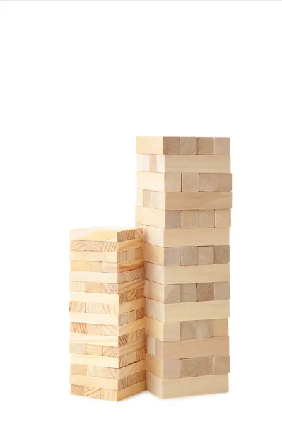 Блоки Деревини Ізольовані Білому Тлі Вид Зверху — стокове фото