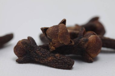 İzole edilmiş beyaz bir arkaplanda karanfiller