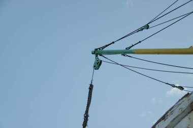 Sunda Kelapa Limanı Jakarta 'ya demirlemiş tahta gemiler (Jakarta 01 Mayıs 2019)