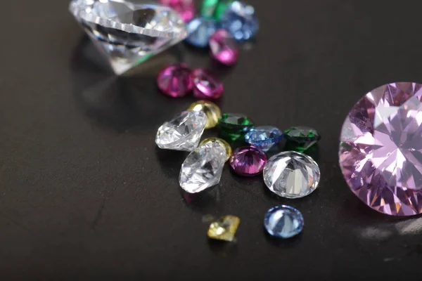 Gros Plan Belles Perles Cristal Couleur Zircone Diamant Pour Bijoux — Photo