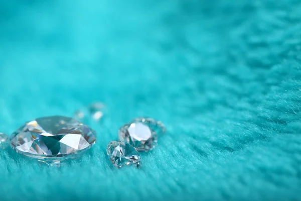Detailní Záběr Diamanty Zelené Chlupaté Tkaniny Jako Backgound — Stock fotografie