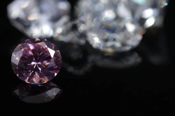 Macro Germogli Colore Rosa Rotondo Forma Diamante Lucido Isolato — Foto Stock