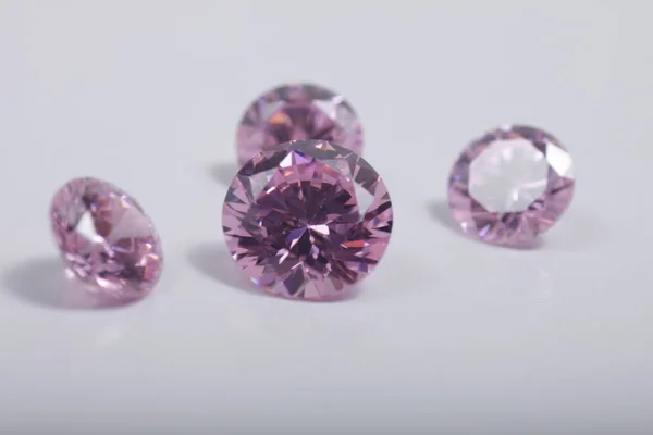 Gros Plan Belles Perles Diamants Zircone Cristal Multi Couleur Pour — Photo