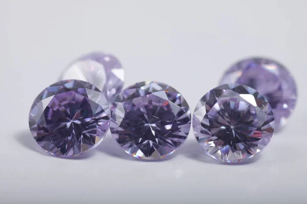 Mücevherler Için Çok Renkli Kristal Zirkon Elmaslarının Yakın Plan Çekimleri — Stok fotoğraf