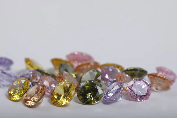 Close Shot Beautiful Multi Color Crystal Zirconia Diamonds Beads Jewelry — Stock Photo, Image