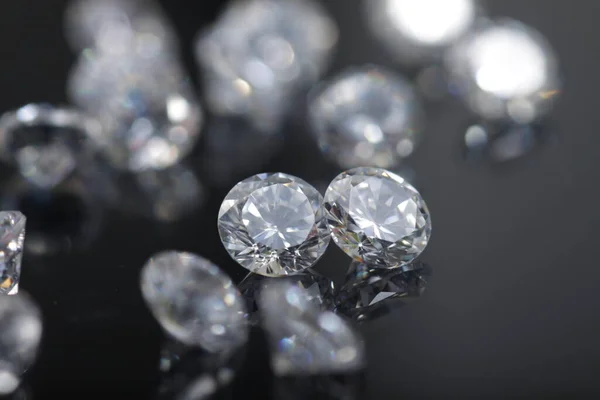 Primo Piano Colpo Belle Brillanti Perline Cristallo Zirconi Diamante Gioielli — Foto Stock