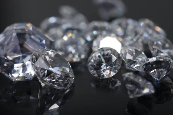 Primer Plano Hermosas Cuentas Diamantes Circonio Cristal Brillante Para Joyería — Foto de Stock