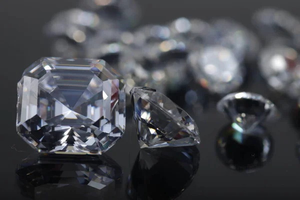 Primer Plano Hermosas Cuentas Diamantes Circonio Cristal Brillante Para Joyería — Foto de Stock