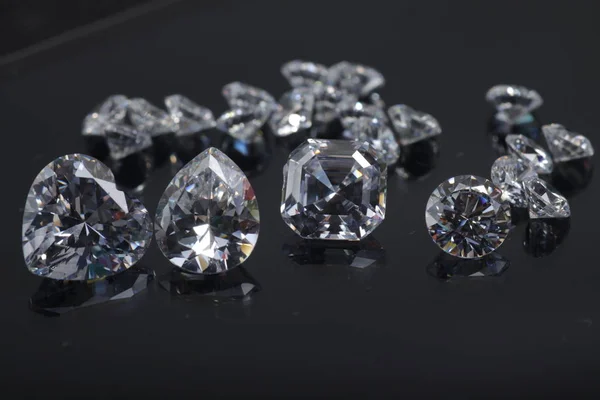 Gros Plan Belles Perles Diamant Zircone Cristal Brillant Pour Bijoux — Photo