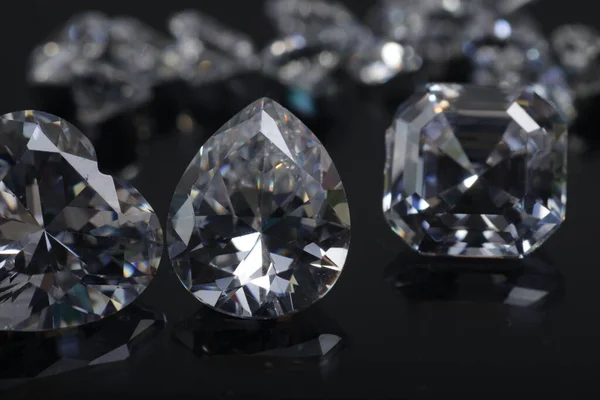 Nahaufnahme Schöner Brillanter Kristall Zirkonia Diamantperlen Für Schmuck — Stockfoto