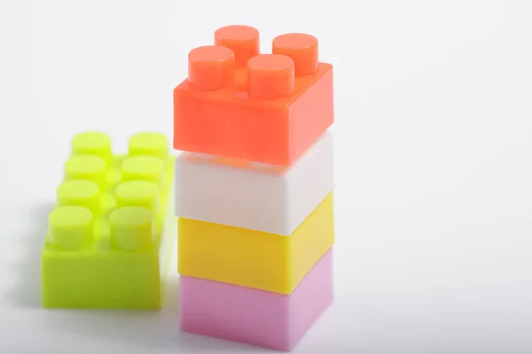 Multi Color Plastic Bricks Toys Kids — Stock Photo, Image