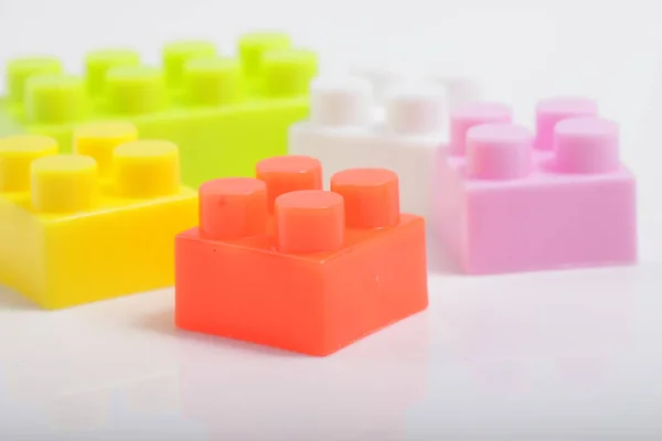 Multi Color Plastic Bricks Toys Kids — Stock Photo, Image
