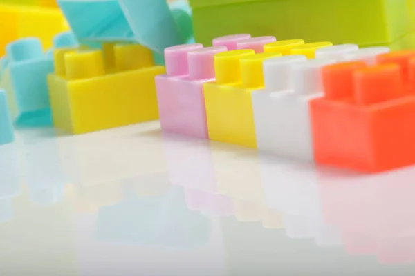 Multi Color Plastic Bricks Toys Kids — Stock Photo, Image