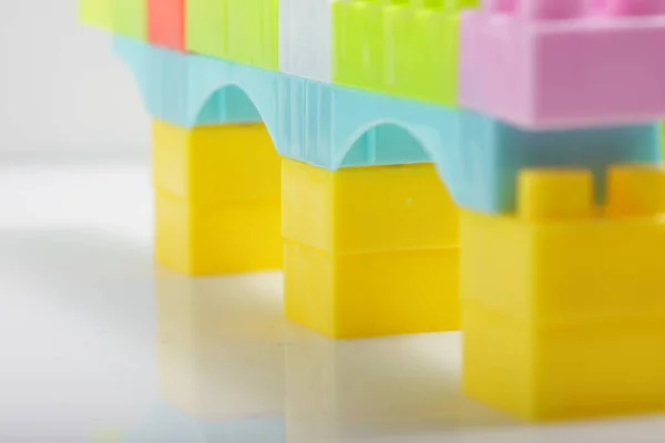 Multi Color Plastic Bricks Toys Kids — Stock Photo, Image