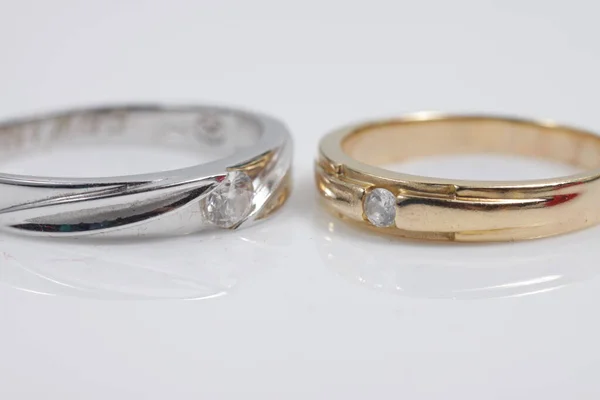 Macro Shot Gold Ring Jewelry Isolated Background — Stock Photo, Image