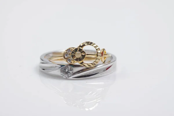 Macro Shot Gold Ring Jewelry Isolated Background — Stock Photo, Image