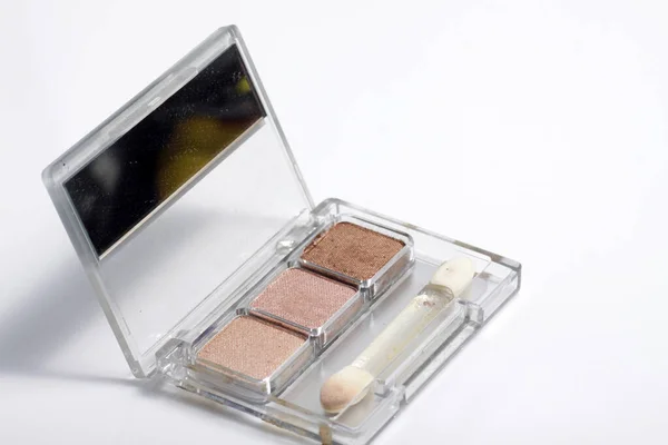 Mini Paleta Maquillaje Sobre Fondo Blanco Aislado —  Fotos de Stock