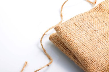 Genellikle dekorasyon için kullanılan jüt kumaşı yakın çekim