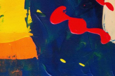 Makro, kağıt üzerinde yağlı fırça darbeleri ve sıçramaları detaylandırdı. Basit renkli parlak desen. Eski, kaba bir doku. Karargah tasarım modeli. Boyayı kapat..