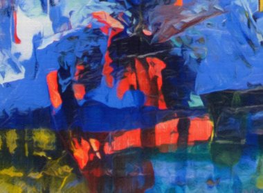 Makro, kağıt üzerinde yağlı fırça darbeleri ve sıçramaları detaylandırdı. Basit renkli parlak desen. Eski, kaba bir doku. Karargah tasarım modeli. Boyayı kapat..