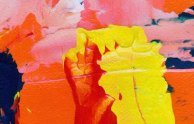 Etkilenme rengi soyut doku sanatı. Artistik parlak arka plan. Yağlı boya sanat eseri. Modern tarz grafik duvar kağıdı. Büyük boya darbeleri. Tasarım çalışması veya duvar kağıdı için renkli desen.