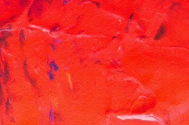 Makro, kağıt üzerinde yağlı fırça darbeleri ve sıçramaları detaylandırdı. Basit renkli parlak desen. Eski, kaba bir doku. Karargah tasarım modeli. Boyayı kapat..