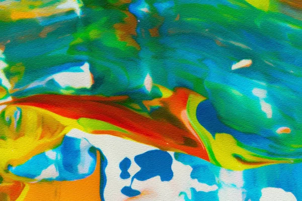 Makro Kağıt Üzerinde Yağlı Fırça Darbeleri Sıçramaları Detaylandırdı Basit Renkli — Stok fotoğraf