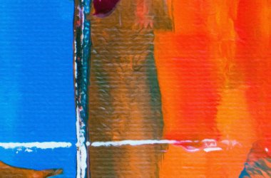 Soyut grunge arkaplanı. Kirli bir tarz. Geniş desenli fırça darbeleriyle basit bir resim şablonu. Elle çizilen renkli güzel bir doku. Dijital çivit duvar kağıdı. Eski arkaplan.