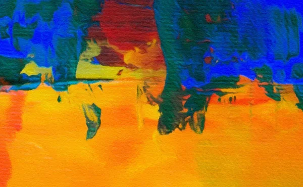 Kreatywne Malarstwo Abstrakcyjne Tło Oleju Teksturowane Pociągnięcia Pędzlem Farby Kolorowy — Zdjęcie stockowe