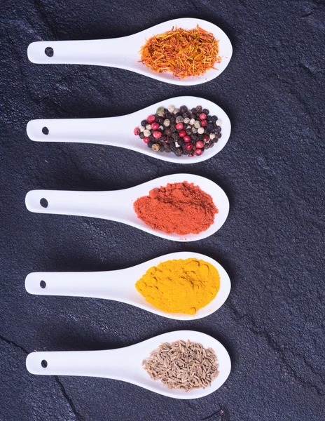 Sortiment av indiska kryddor och ört — Stockfoto