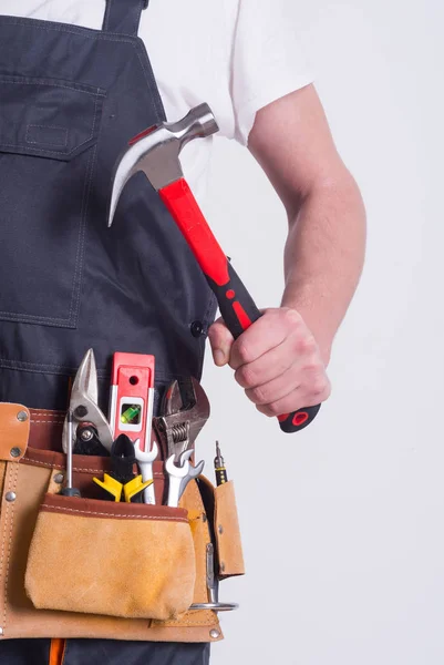 Worker with tool belt — Stock Photo, Image