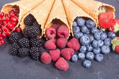 Çilek dondurma koni