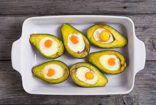 Baked avocado with eggs
