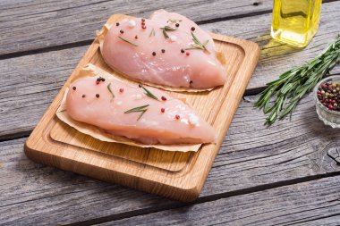 Çiğ tavuk göğsü. 