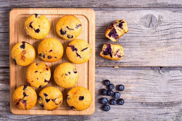 Banana muffins with blueberry — Stock Photo, Image