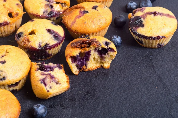 Banana muffins with blueberry — Stock Photo, Image