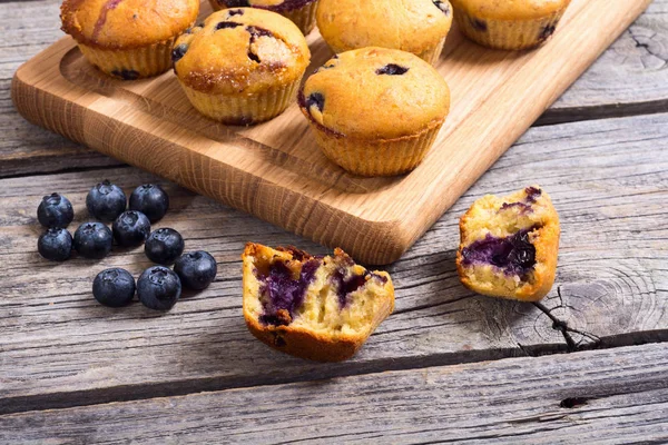 Banana muffins with blueberry Royalty Free Stock Images