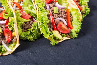 Geleneksel Meksika tacos