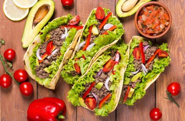Geleneksel Meksika tacos