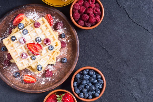 Homemade belgian waffles — Stock Photo, Image