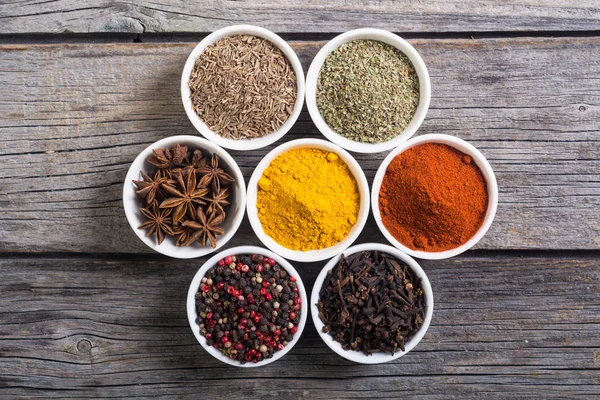 Colection av indiska kryddor — Stockfoto
