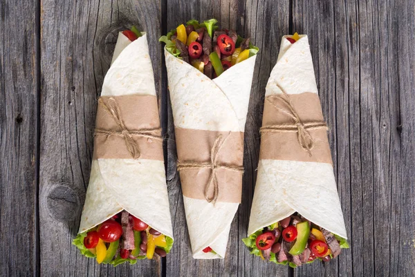 Burrito mit Rindfleisch — Stockfoto