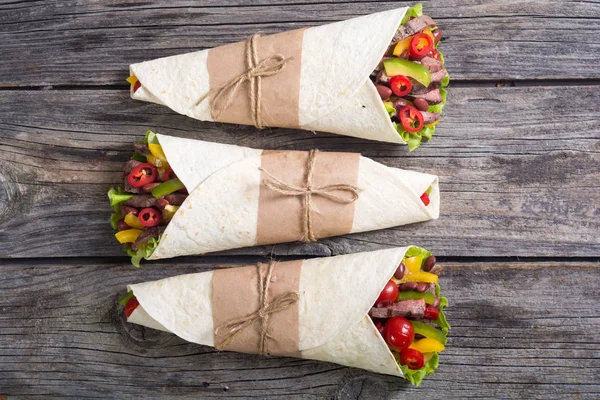 Burrito mit Rindfleisch — Stockfoto