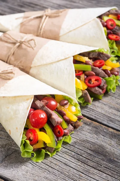 Burrito mit Rindfleisch — Stockfoto