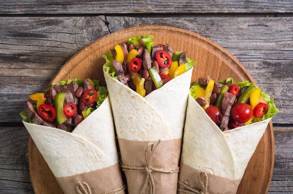 Burrito mit Rindfleisch — Stockfoto