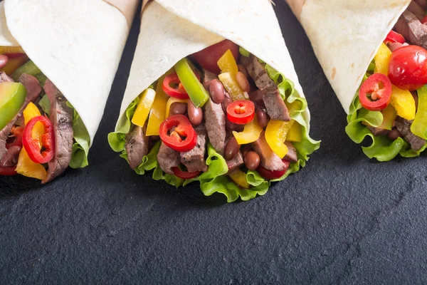 Burrito mit Rindfleisch — Stockfoto