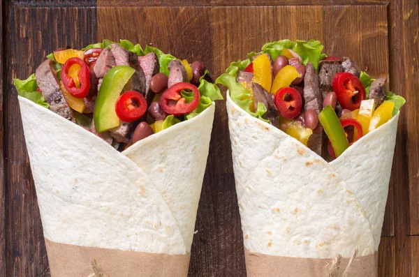 Burrito mit Rindfleisch — Stockfoto