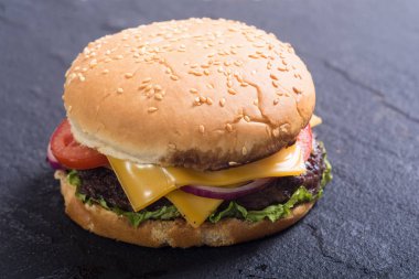 Sağlıksız Amerikan hamburger 