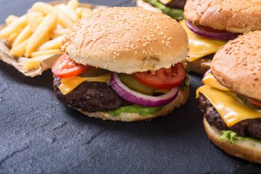 Sağlıksız Amerikan hamburger 